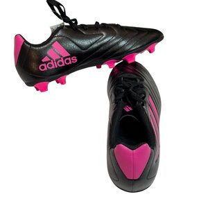 Adidas Black Cleats with Pink Highlights